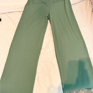 Green Wide-Leg Pants